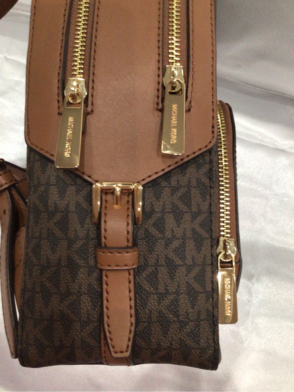 Michael Kors Brown MK Signature Small Backpack - Picture 13 of 15